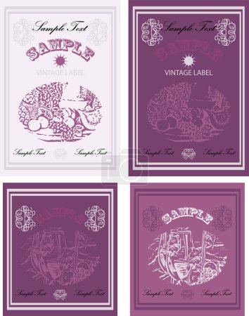 Illustration for Vintage set of labels and banners. vector. - Royalty Free Image