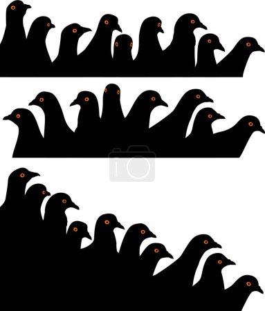Illustration for Vector illustration of a flock of geese - Royalty Free Image