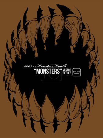 Ilustración de Fondo abstracto con dientes de monstruos - Imagen libre de derechos
