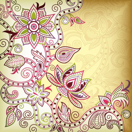 Illustration for Floral ornament in ethnic style - Royalty Free Image