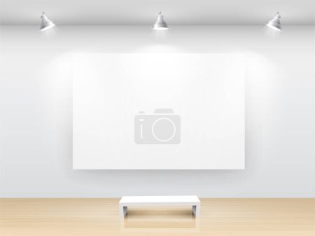Ilustración de Póster en blanco y pared con interior blanco para su contenido y publicidad - Imagen libre de derechos