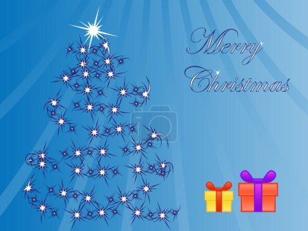 Illustration for Merry christmas card with snowflakes - Royalty Free Image