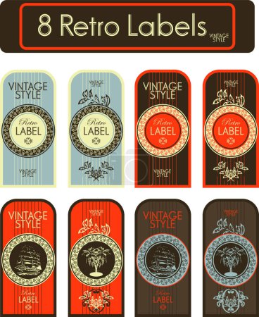 Illustration for Set of vintage labels, vector illustration - Royalty Free Image