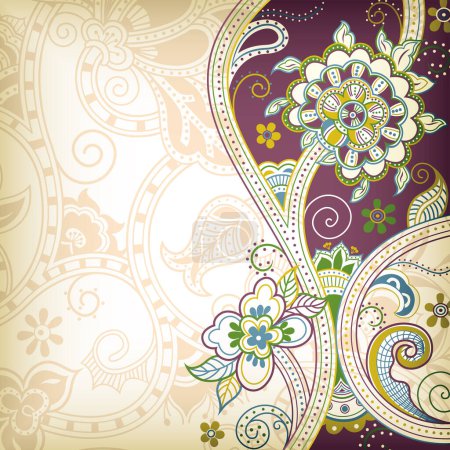 Ilustración de Abstracto floral ornamental vector fondo. - Imagen libre de derechos
