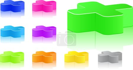 Illustration for Puzzle pieces 3 d icon - Royalty Free Image