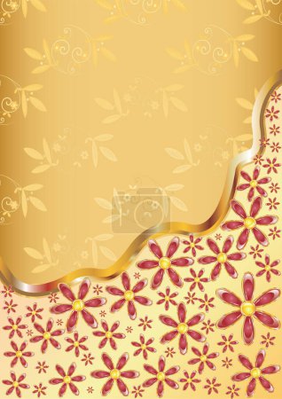 Illustration for Vector floral vintage card with flowers. - Royalty Free Image
