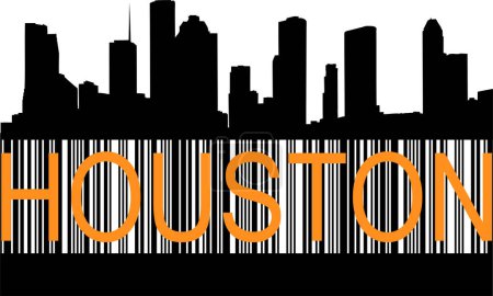 Illustration for Houston name with city silhouette vector illustration - Royalty Free Image