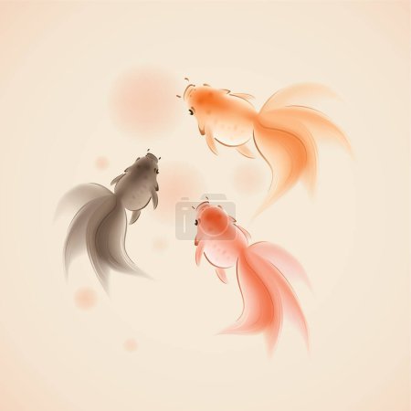 Ilustración de Tres papel koi pescado - Imagen libre de derechos