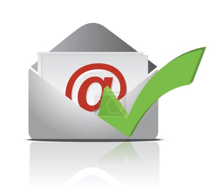 Illustration for Email  check box icon - Royalty Free Image