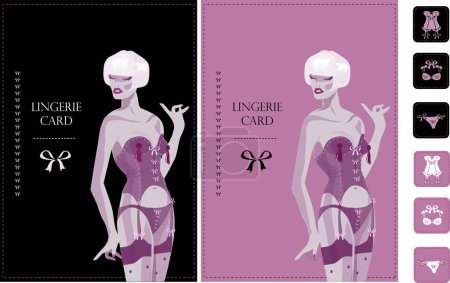 Téléchargez les illustrations : Ensemble vectoriel de corps féminin dans un style vintage. - en licence libre de droit