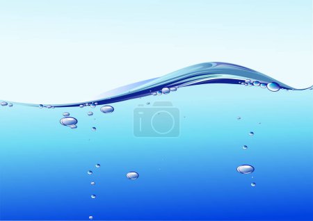 Ilustración de Salpicadura de agua azul sobre fondo blanco - Imagen libre de derechos