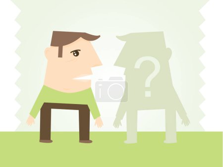 Illustration for Cartoon man with a question mark. vector illustration. - Royalty Free Image