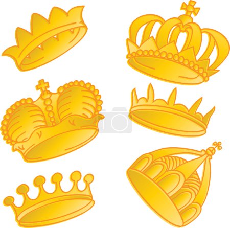 Ilustración de Vector conjunto de coronas iconos, vector de ilustración - Imagen libre de derechos