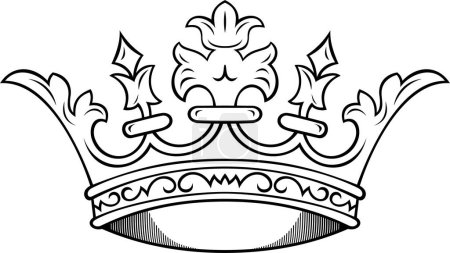 Téléchargez les illustrations : Couronne royale sur fond blanc, Illustration vectorielle - en licence libre de droit