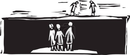 Téléchargez les illustrations : Illustration vectorielle des personnes dans le désert - en licence libre de droit