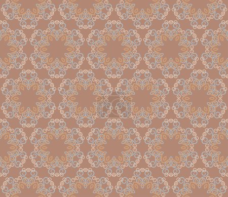 Illustration for Stylish design with seamless damask flowers on an brown background - Royalty Free Image