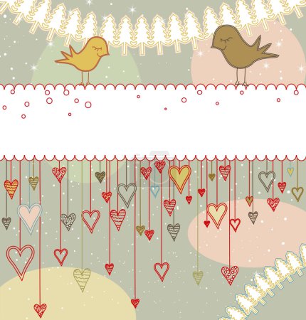 Illustration for Cute cartoon valentine day card - Royalty Free Image