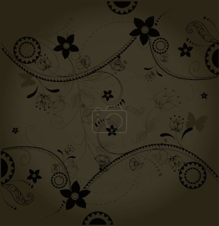 Ilustración de Patrón floral abstracto, ilustración vectorial - Imagen libre de derechos