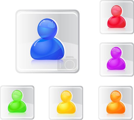 Illustration for Color web buttons with avatars, vector - Royalty Free Image