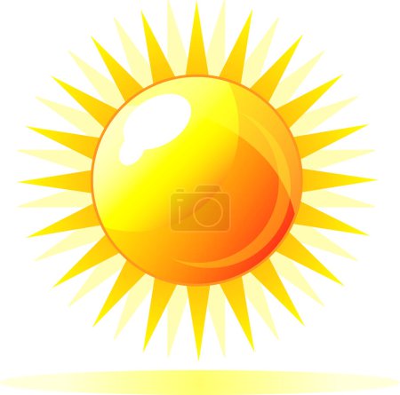 Téléchargez les illustrations : Icône soleil brillant vecteur abstrait - en licence libre de droit