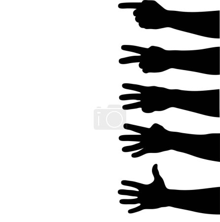 Illustration for Hand of people silhouette - Royalty Free Image