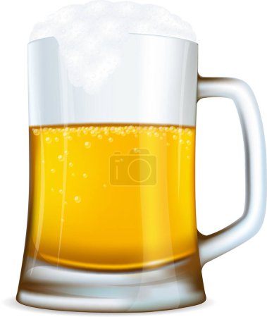 Illustration for Beer mug with foam - Royalty Free Image