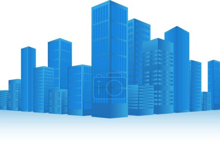 Illustration for Blue Cityscape Background view - Royalty Free Image