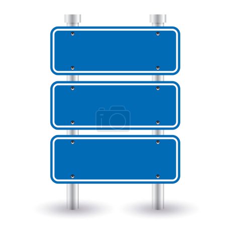 Illustration for Vector illustration of blank blue signs - Royalty Free Image