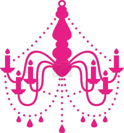 Illustration for Pink vector illustration of a chandelier - Royalty Free Image