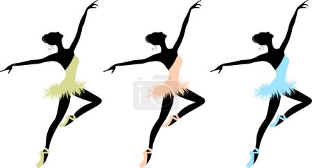 Illustration for Dancing girl. vector silhouette - Royalty Free Image