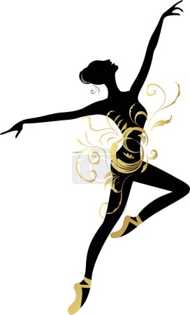 Téléchargez les illustrations : Silhouette de ballerine dansant - en licence libre de droit