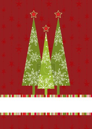 Illustration for Christmas greeting card with trees - Royalty Free Image