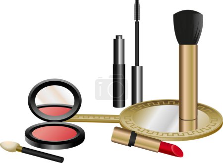Téléchargez les illustrations : Collection de produits de maquillage - en licence libre de droit