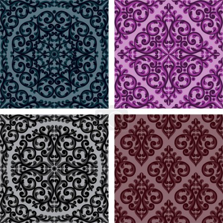 Illustration for Set of vector seamless patterns - Royalty Free Image