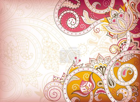 Illustration for Vector illustration of festival background with floral elements - Royalty Free Image