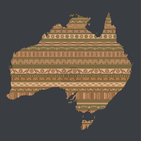 Illustration for Map of australia on a brown background. vector illustration - Royalty Free Image