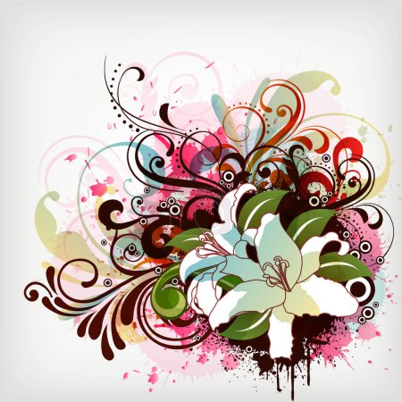 Illustration for Vector illustration of festival background with floral elements - Royalty Free Image