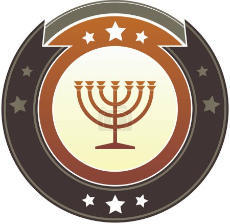Ilustración de Icono símbolo religioso menorah, vector, ilustración - Imagen libre de derechos