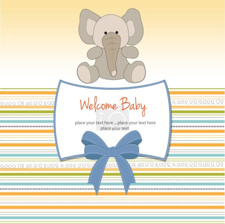 Illustration for Baby shower card with cute elephant - Royalty Free Image
