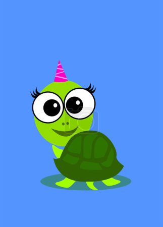 Illustration for Cute cartoon turtle. vector illustration. - Royalty Free Image