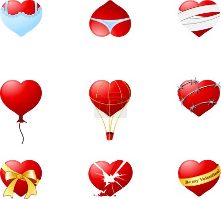 Illustration for Set of valentine day icons. - Royalty Free Image