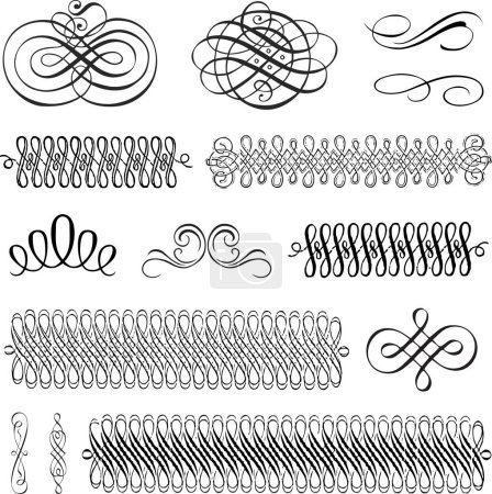 Illustration for Set of hand drawn doodle decorative elements. vector. - Royalty Free Image