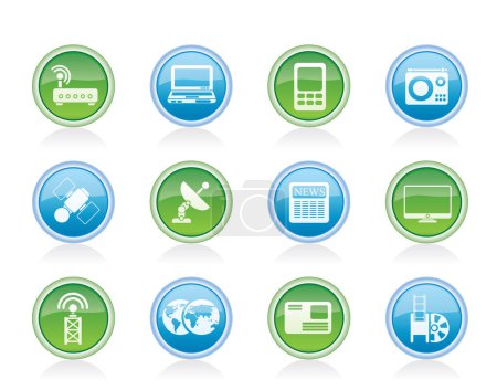 Illustration for Set of vector icons with computer icons - Royalty Free Image