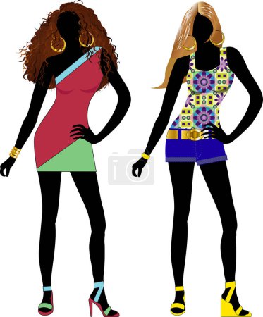 Illustration for Vector Illustration of fashion models - Royalty Free Image