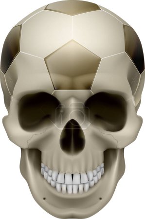 Téléchargez les illustrations : Crâne de tête de football de rendu 3d - en licence libre de droit