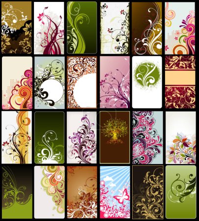 Ilustración de Vector conjunto de elementos de diseño floral - Imagen libre de derechos
