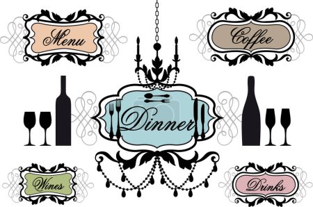 Illustration for Restaurant menu design, vector illustration - Royalty Free Image