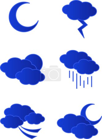 Téléchargez les illustrations : Ensemble d'icônes météo, illustration vectorielle - en licence libre de droit