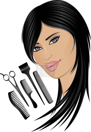 Photo for Woman and hair styling tools - Royalty Free Image