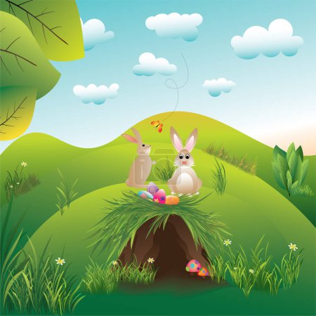 Illustration for Springtime Easter holiday illustration - Royalty Free Image
